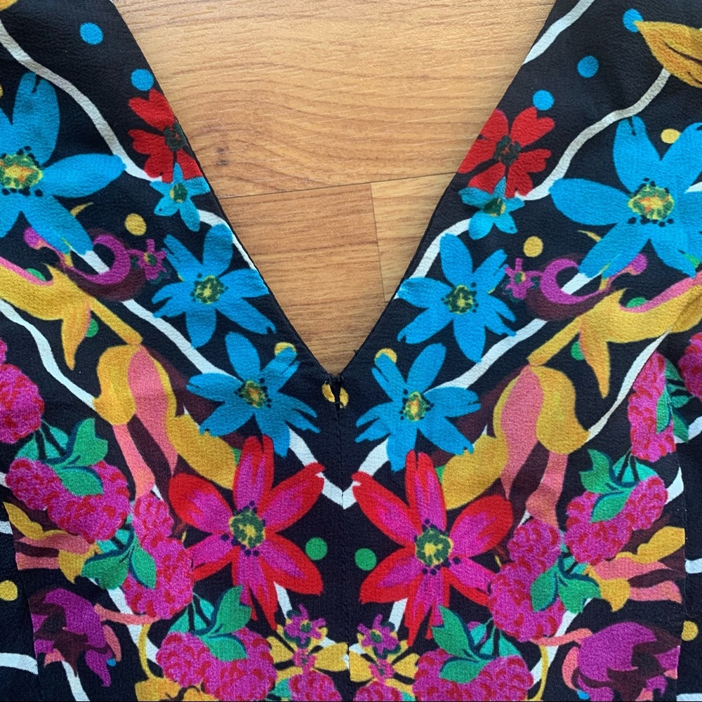 Saloni Zuri Printed Silk Crepe de Chine Midi Dress - Picture 8 of 16